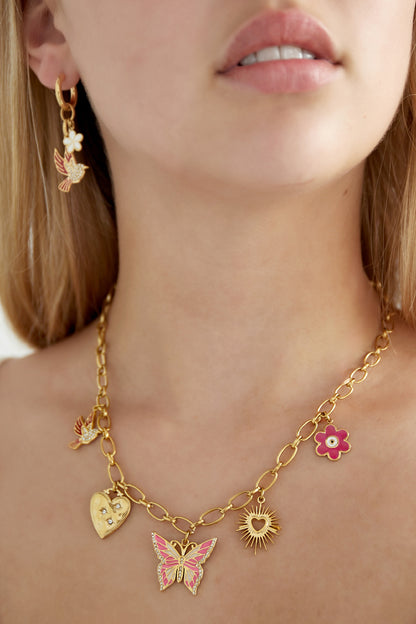 Bedelketting nature calls - Goud/roze