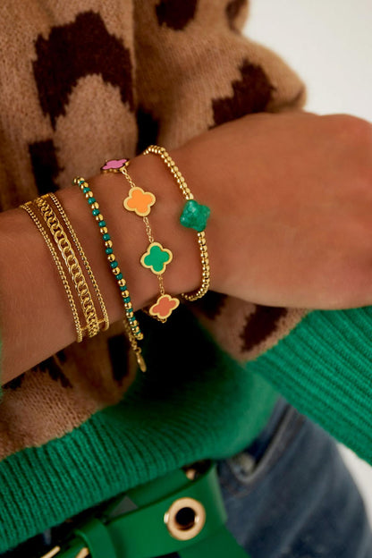 Armband colorful clover