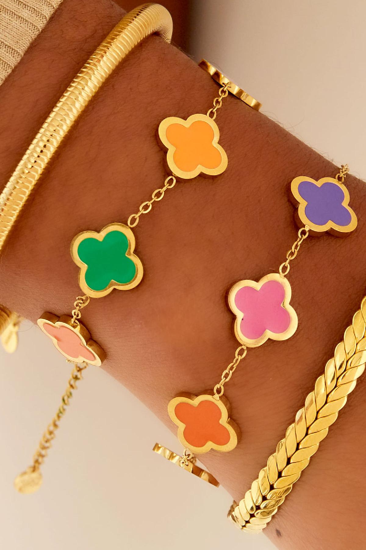 Armband colorful clover