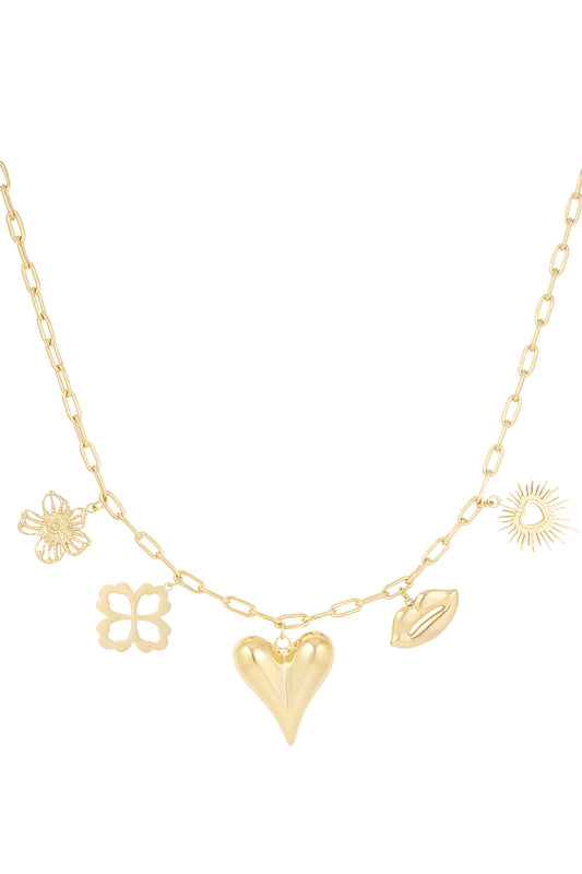 Bedelketting heartbeat charms