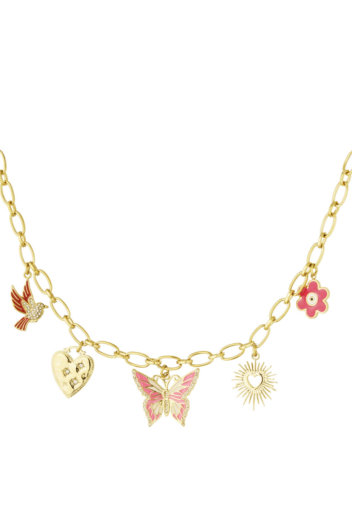 Bedelketting nature calls - Goud/roze