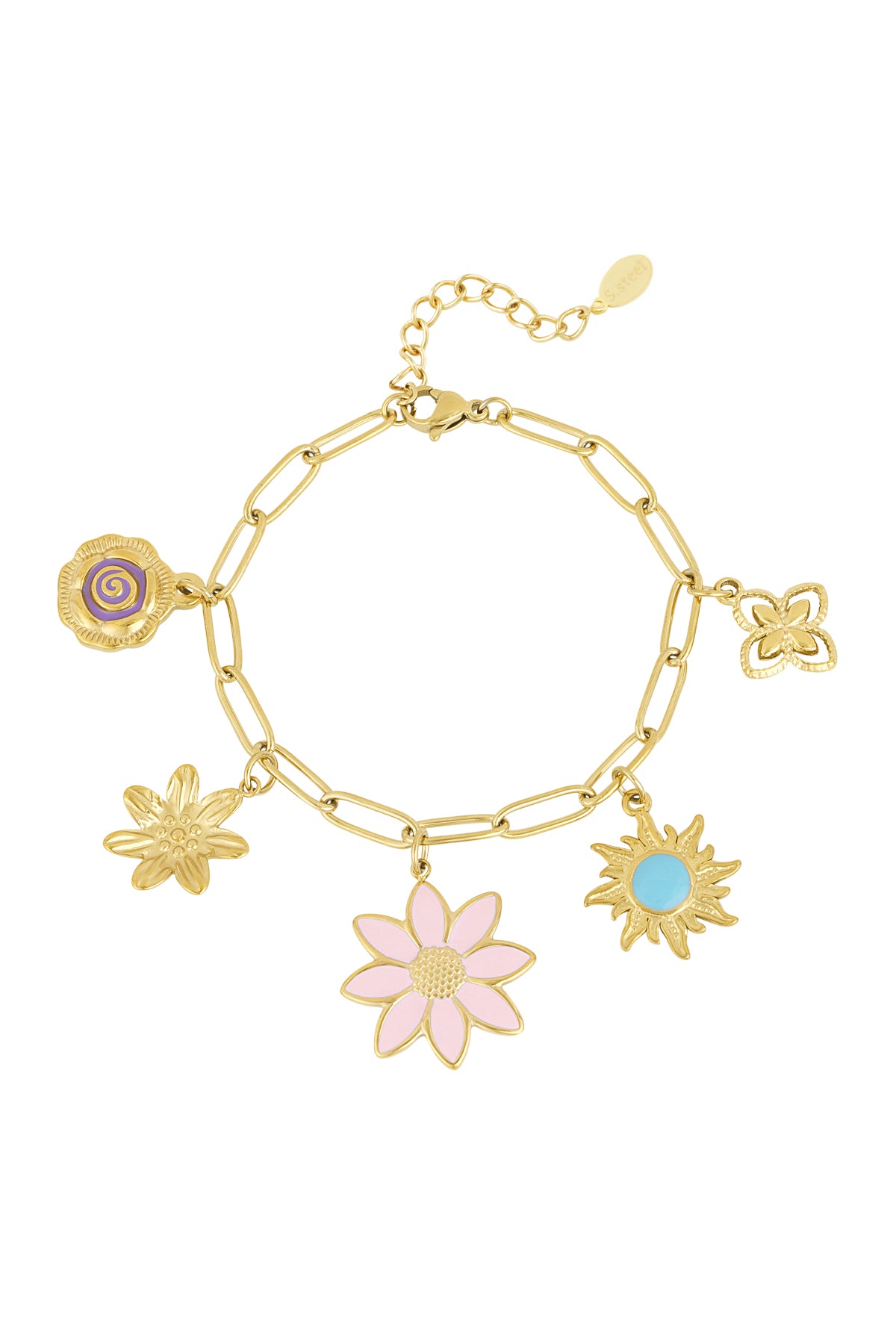 Bedelarmband pretty flowers